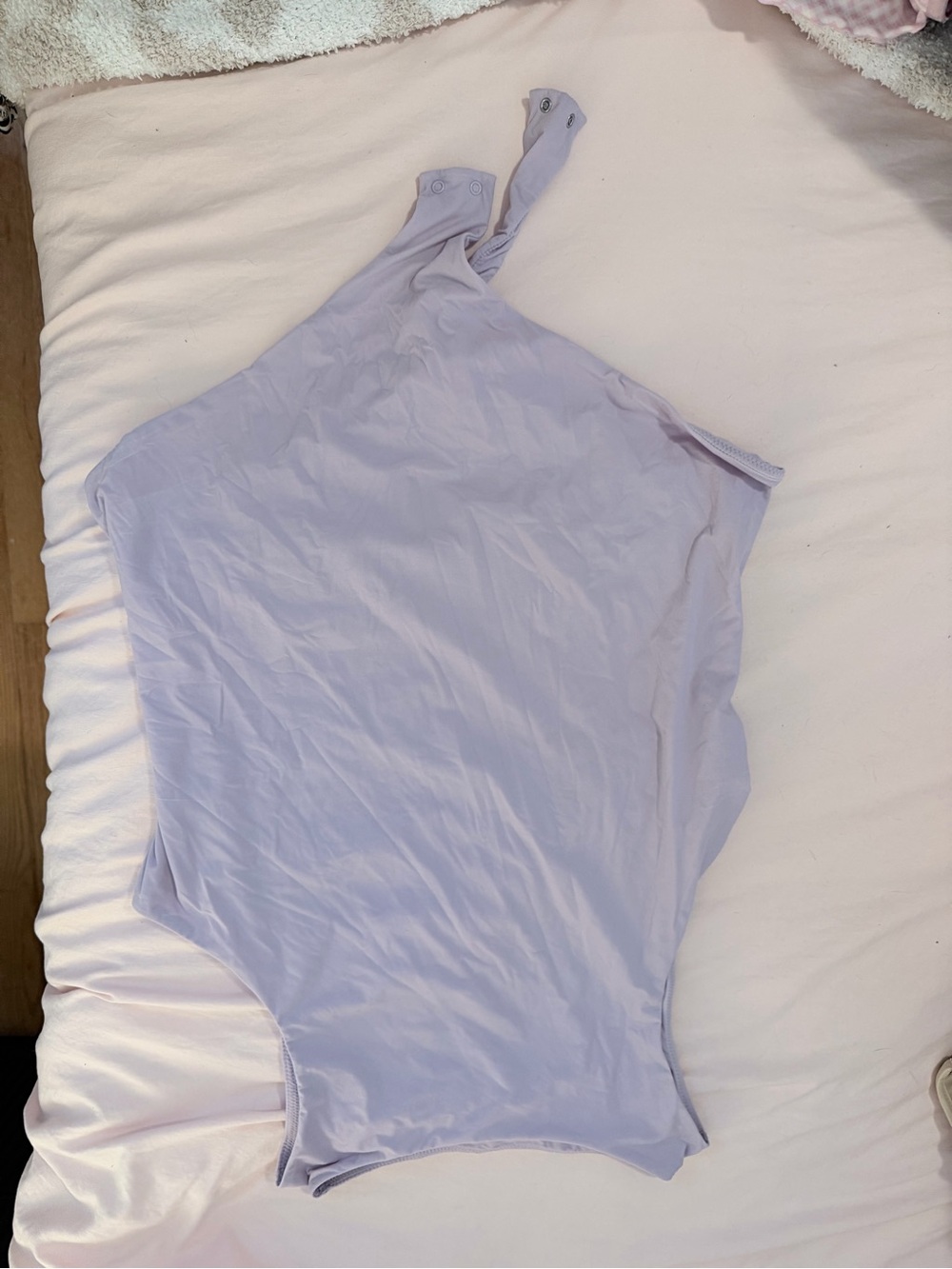 SKIMS One-Shoulder Bodysuit in Light Lavender